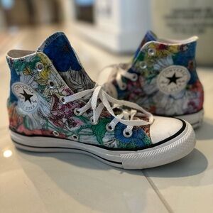 Converse Chuck Taylor All Star High-Top Multi-Colored Floral Sneakers- Size 7